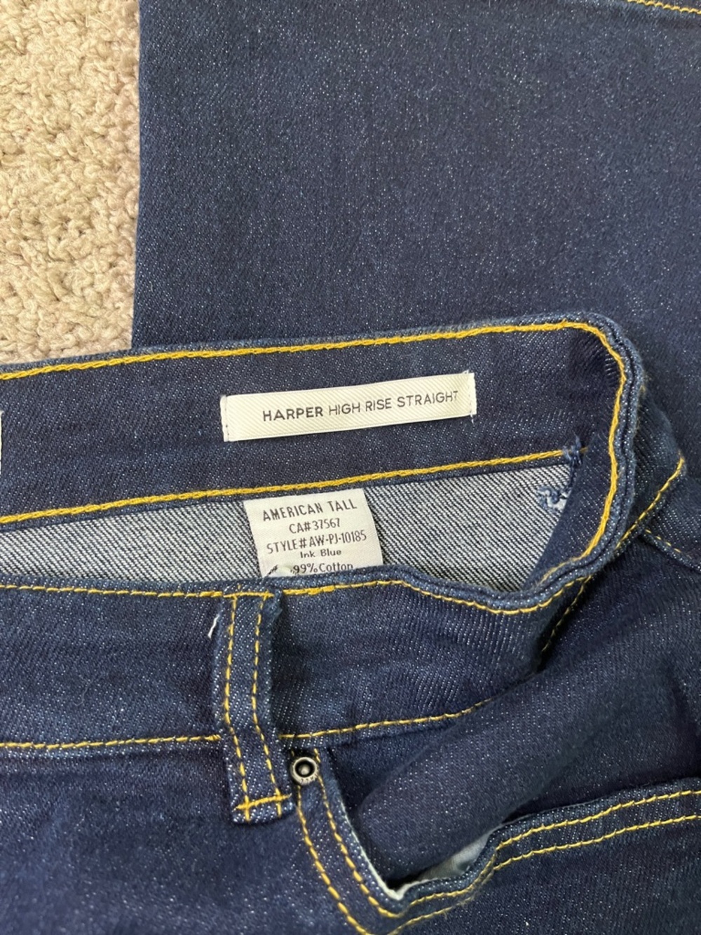 American Tall Dark Blue Straight Leg Jeans - Picture 3 of 8